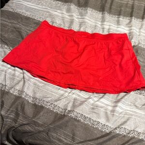 Tropical Escape Fiery Red Swim Skirt